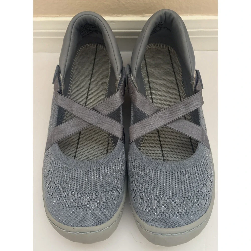 JBU Jambu Camila Mary Jane Flats Slip On Shoes Denim Shimmer Blue Women 7.5